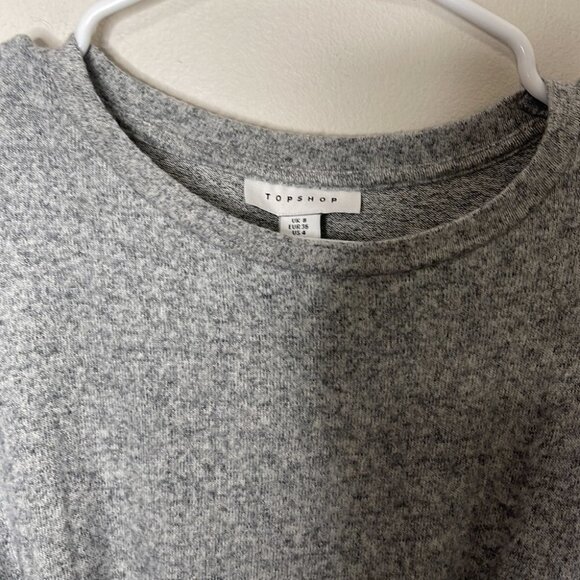 NWT topshop long sleeve gray knit midi sweater dress - Picture 5 of 6